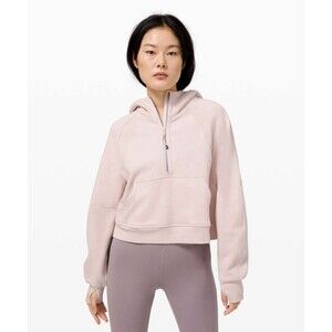 LULULEMON Scuba Oversized Half Zip Hoodie Strawberry Milkshake S/M Crop No Tag